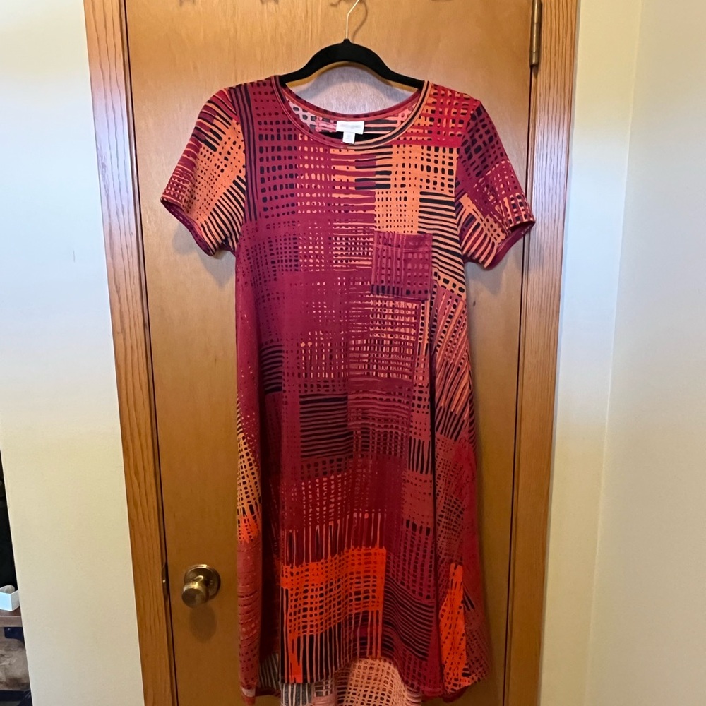 LuLaRoe Carly Red and Orange Dress Size XSmall